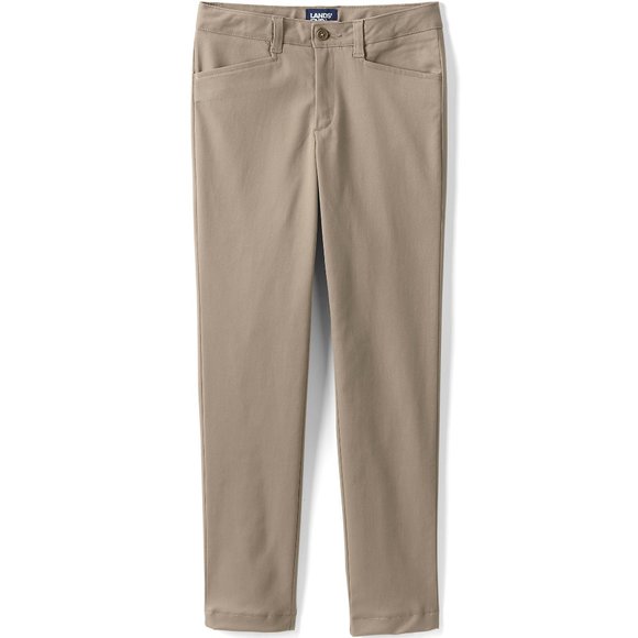 Lands' End Women's Plain Front Chino Pants, Khaki,  NWT - Picture 1 of 4